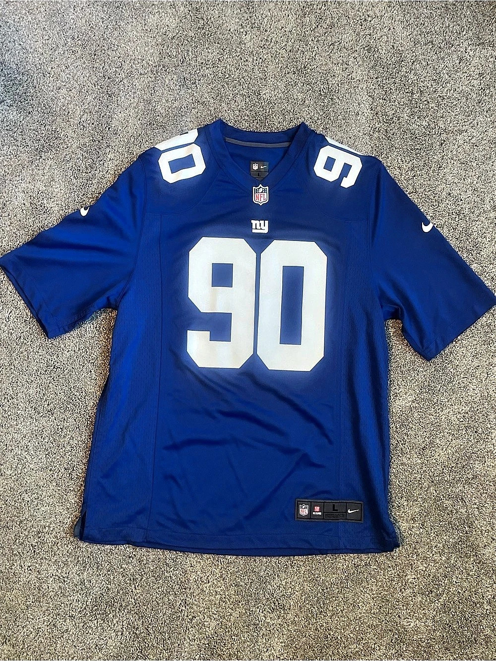 Nike New York Giants Jason Pierre-Paul #90 Nike On-Field Game Jersey Blue Large